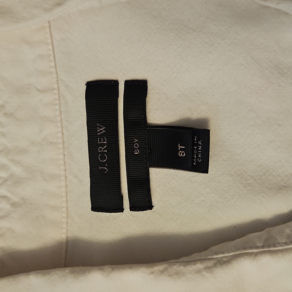 J. Crew White Button Up Shirt Boy Fit Size 8 Tall Linen Blend - Picture 4 of 8